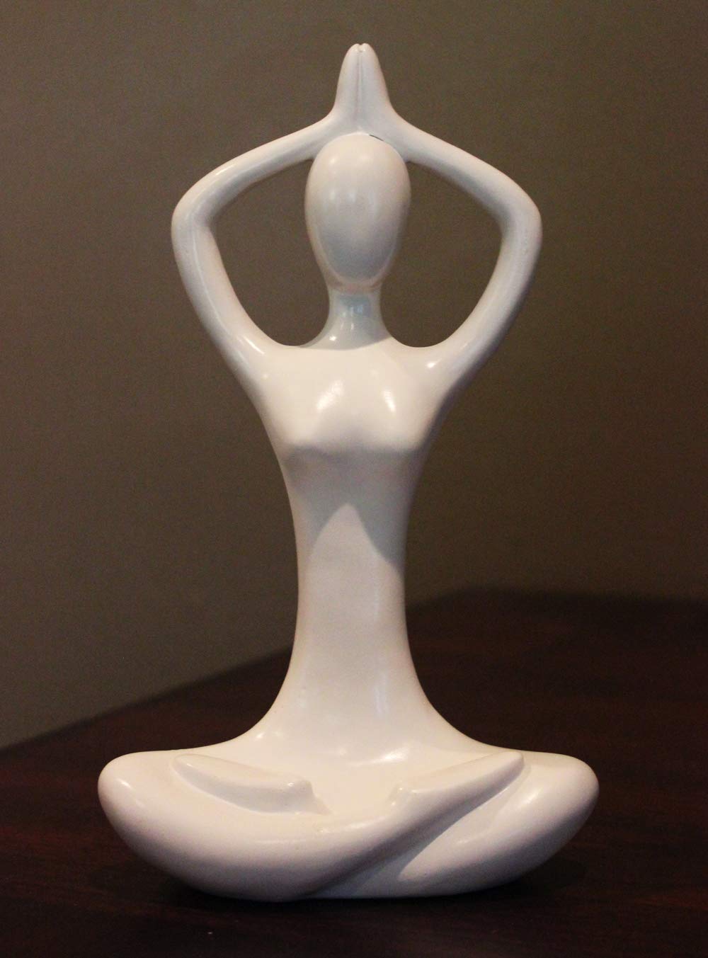 Yoga Mountain Pose Statue/Sculputure Gifts for Women, Home or Room Decor, White Prayer Hands Statues/Figurines, 8" Tall - White Mountain - PT04