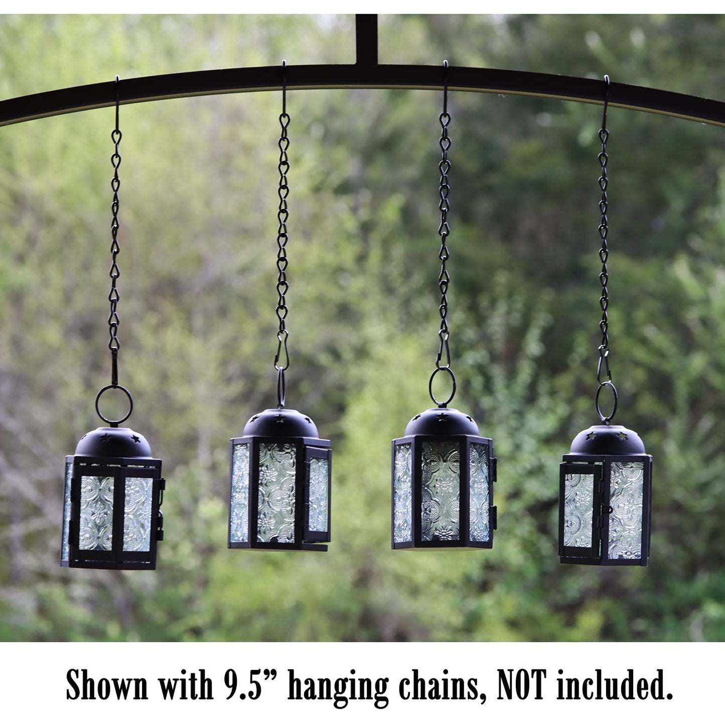 Mini Moroccan Tea Light Candle Holder Lanterns – 4.25" Small Decorative Lantern for Table or Hanging, Metal with Glass Panels – Ramadan, Wedding, Home Decor, Fr - Frosted Clear 4 - PT07