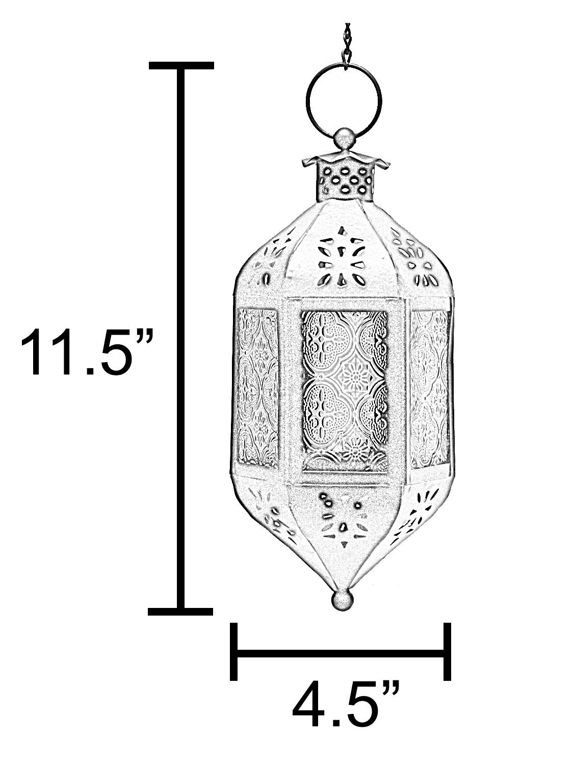 Hanging Moroccan Decorative Candle Lantern Holders for Outdoor Décor - Blue/Amber/Green Hanging - PT04