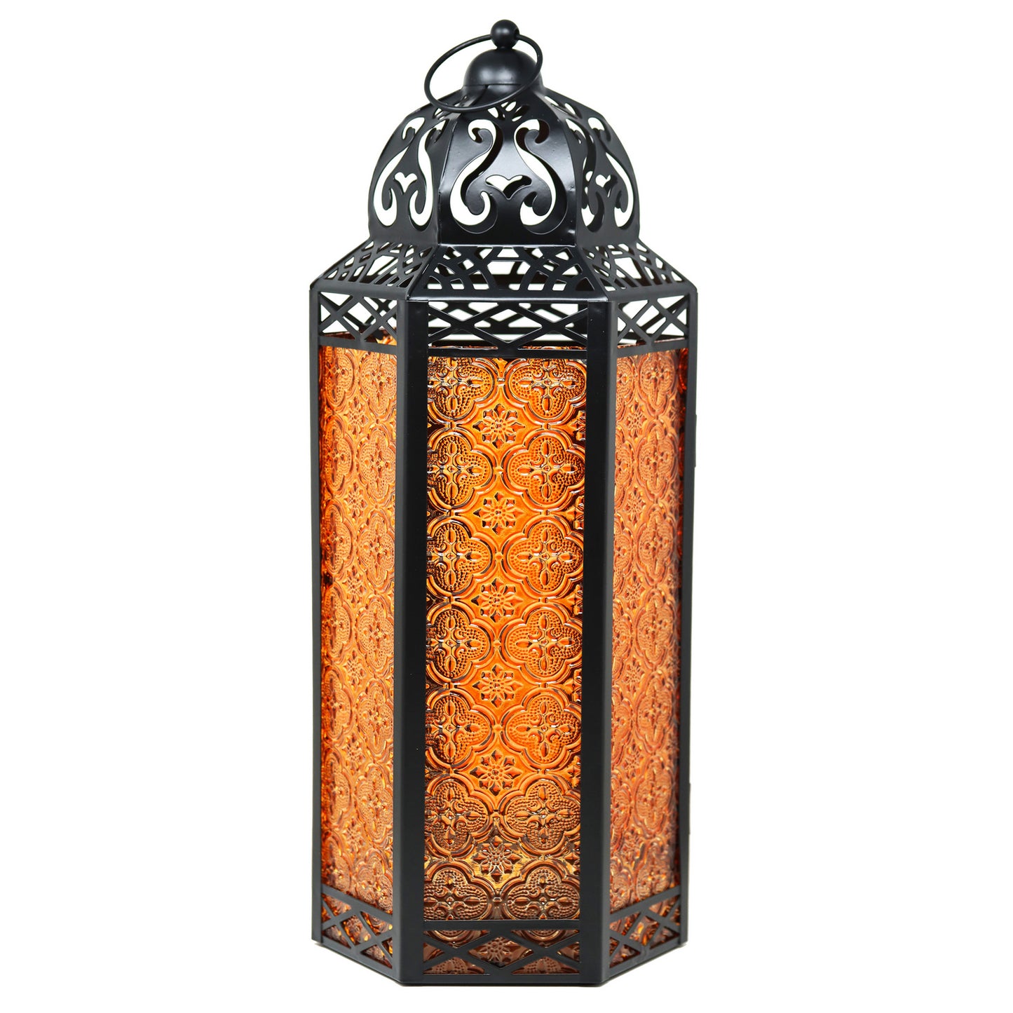 Amber Moroccan Candle Lantern, Extra Large