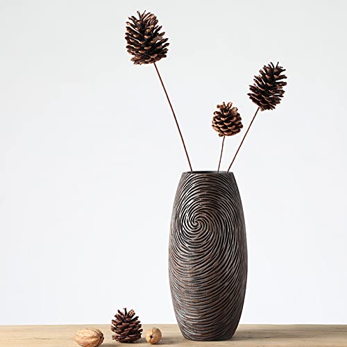 13" Tall Large Decorative European Style Flower Vase, Brown - Brown 13" - PT02