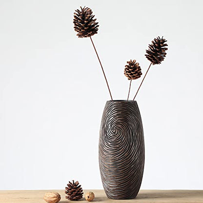 13" Tall Large Decorative European Style Flower Vase, Brown - Brown 13" - PT02