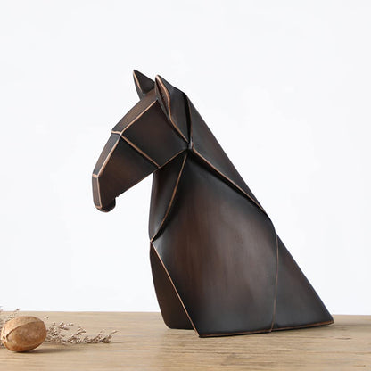 Decorative Horse Statue for Bookshelves or Home Decor, Small, Brown - Brown Small - PT03