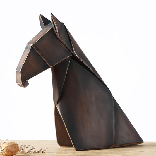 Decorative Horse Statue for Bookshelves or Home Decor, Large, Brown - Brown Large - MAIN