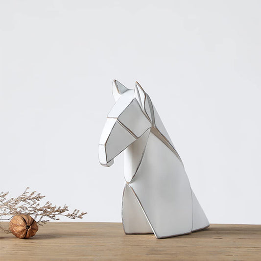 Decorative Horse Statue for Bookshelves or Home Decor, Small, White - White Small - MAIN