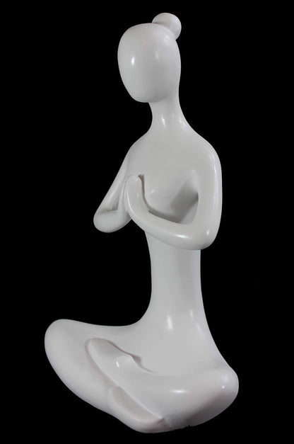 Yoga Pose Statue/Sculputure Gifts for Women, Home or Room Decor, White Prayer Hands Statues/Figurines, 8" Tall - Yoga Prayer Pose Prayer - PT01