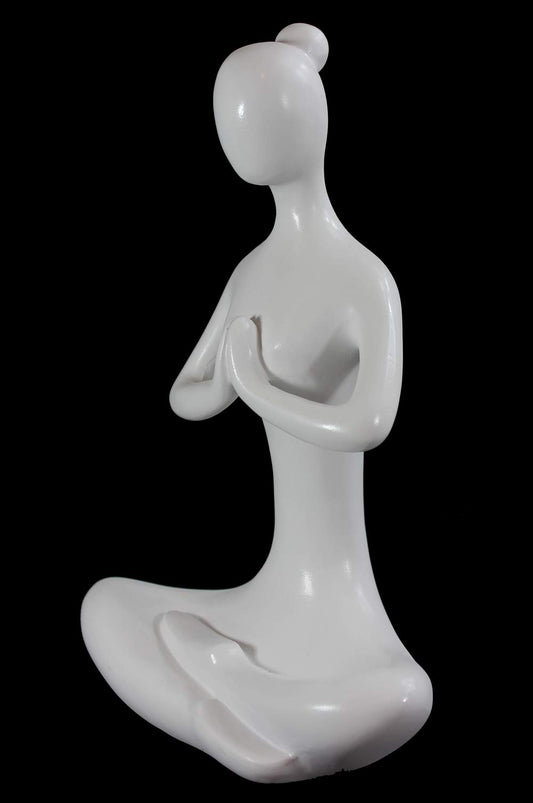 Yoga Pose Statue/Sculputure Gifts for Women, Home or Room Decor, White Prayer Hands Statues/Figurines, 8" Tall - Yoga Prayer Pose Prayer - PT01