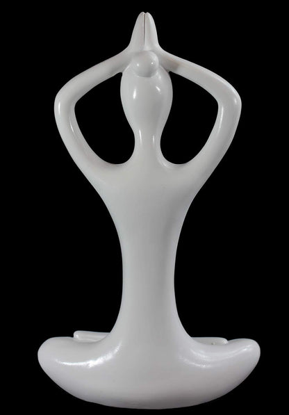 Yoga Mountain Pose Statue/Sculputure Gifts for Women, Home or Room Decor, White Prayer Hands Statues/Figurines, 8" Tall - White Mountain - PT02
