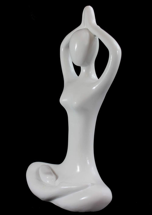 Yoga Mountain Pose Statue/Sculputure Gifts for Women, Home or Room Decor, White Prayer Hands Statues/Figurines, 8" Tall - White Mountain - PT01