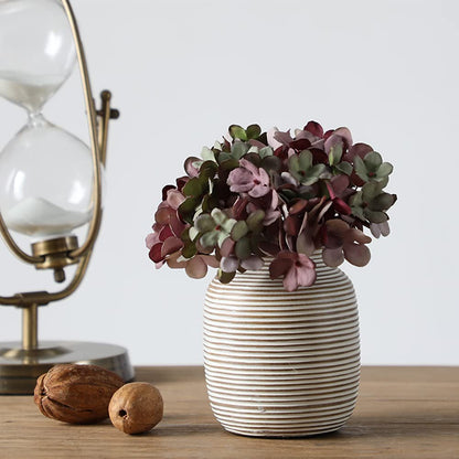 Modern Rustic Farmhouse Boho White Vase Set for Flowers, Decor, Shelf or Cabinet - White 11" + 8" + 5" - PT03