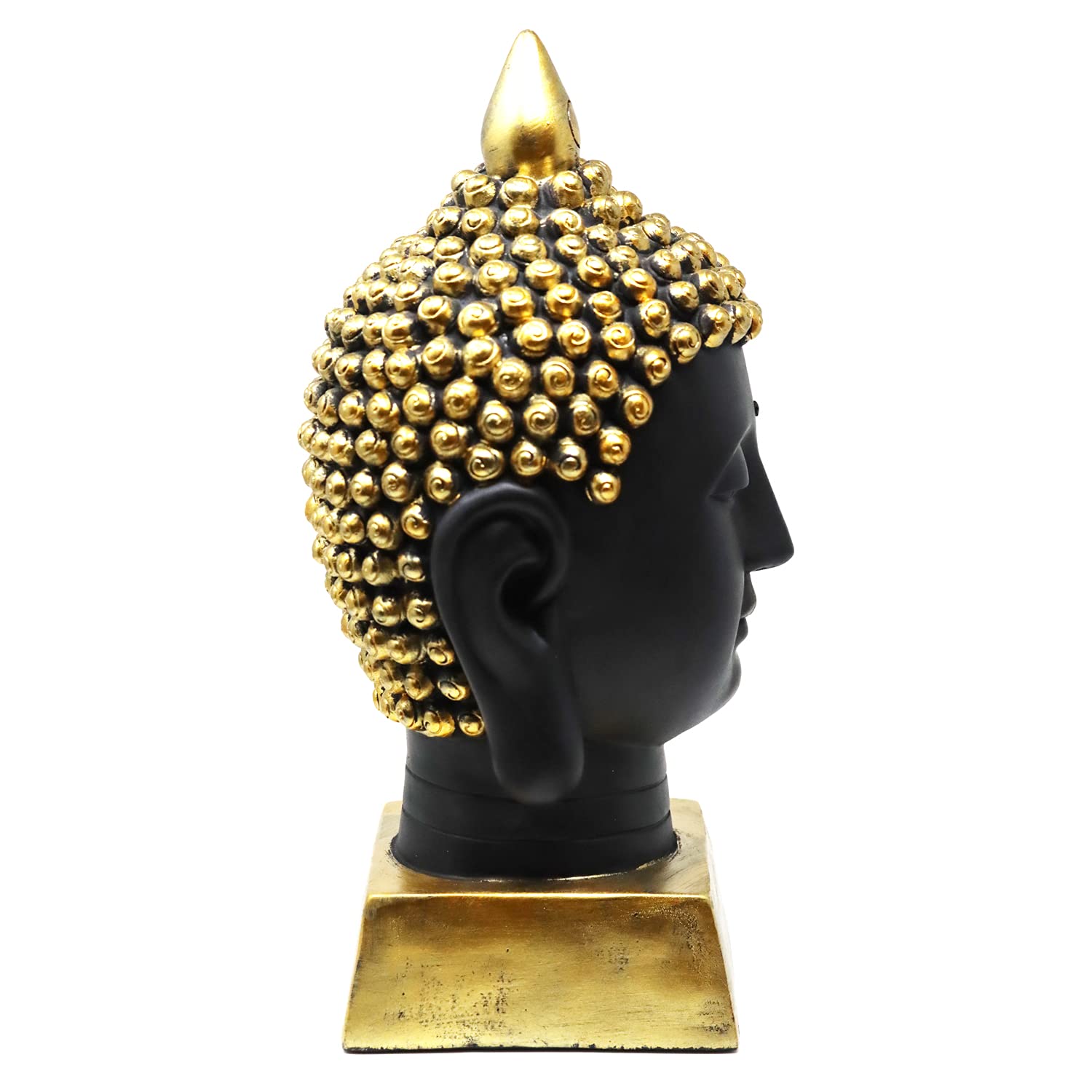 Buddha Head Statue for Home Decor or Outdoor, Gold, 13" Tall - Gold - PT06