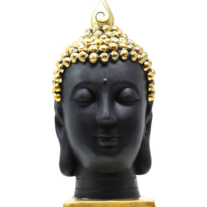 Buddha Head Statue for Home Decor or Outdoor, Gold, 13" Tall - Gold - PT08