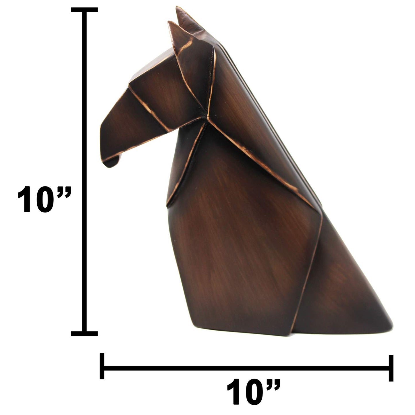 Decorative Horse Statue for Bookshelves or Home Decor, Small, Brown - Brown Small - PT05
