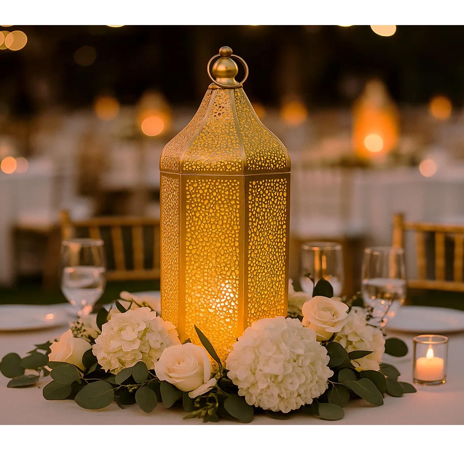 Tall Golden Moroccan Candle Lanterns | Case of 6 | Wholesale