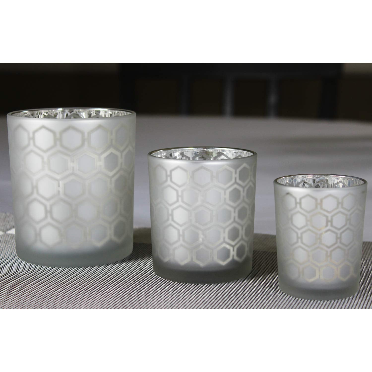 Glass Votive Tealight Candle Holders in Bulk for Table Centerpiece Wedding Decor, Frosted, 2.75" Tall, Set of 12 - Assorted Frosted Regular - PT03
