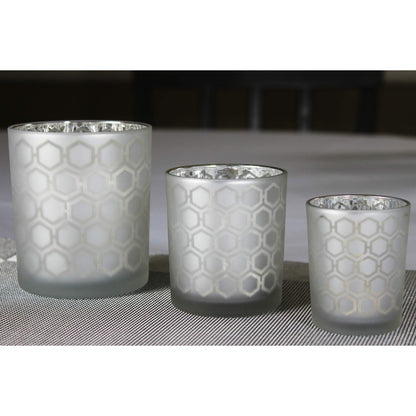 Glass Votive Tealight Candle Holders in Bulk for Table Centerpiece Wedding Decor, Frosted, 2.75" Tall, Set of 12 - Assorted Frosted Regular - PT03