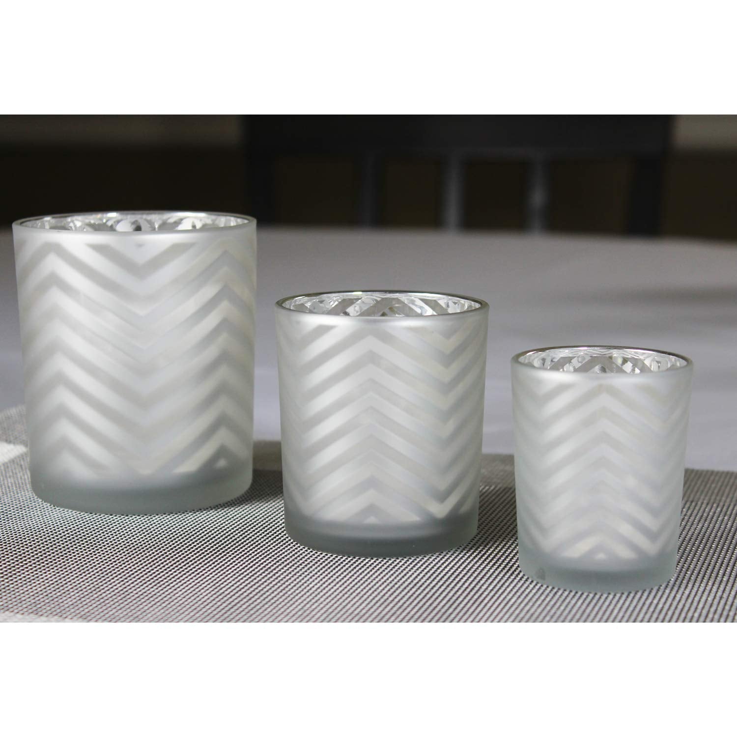 Glass Votive Tealight Candle Holders in Bulk for Table Centerpiece Wedding Decor, Frosted, 2.75" Tall, Set of 12 - Assorted Frosted Regular - PT02