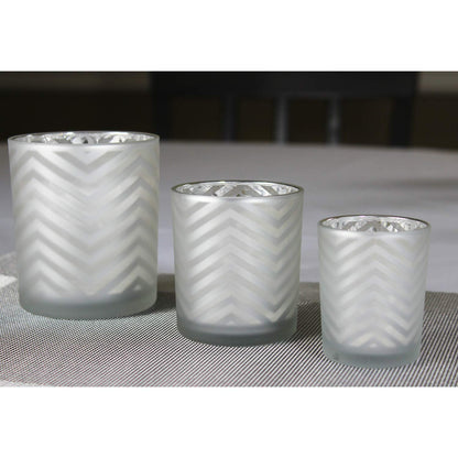 Glass Votive Tealight Candle Holders in Bulk for Table Centerpiece Wedding Decor, Frosted, 2.75" Tall, Set of 12 - Assorted Frosted Regular - PT02