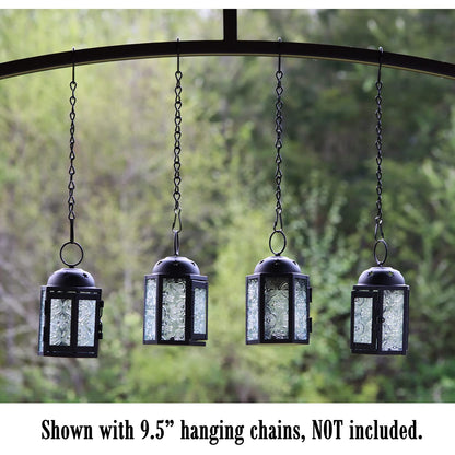 Mini Moroccan Tea Light Candle Holder Lanterns – 4.25" Small Decorative Lantern for Table or Hanging, Metal with Glass Panels – Ramadan, Wedding, Home Decor, Fr - Frosted Clear 4 - PT07