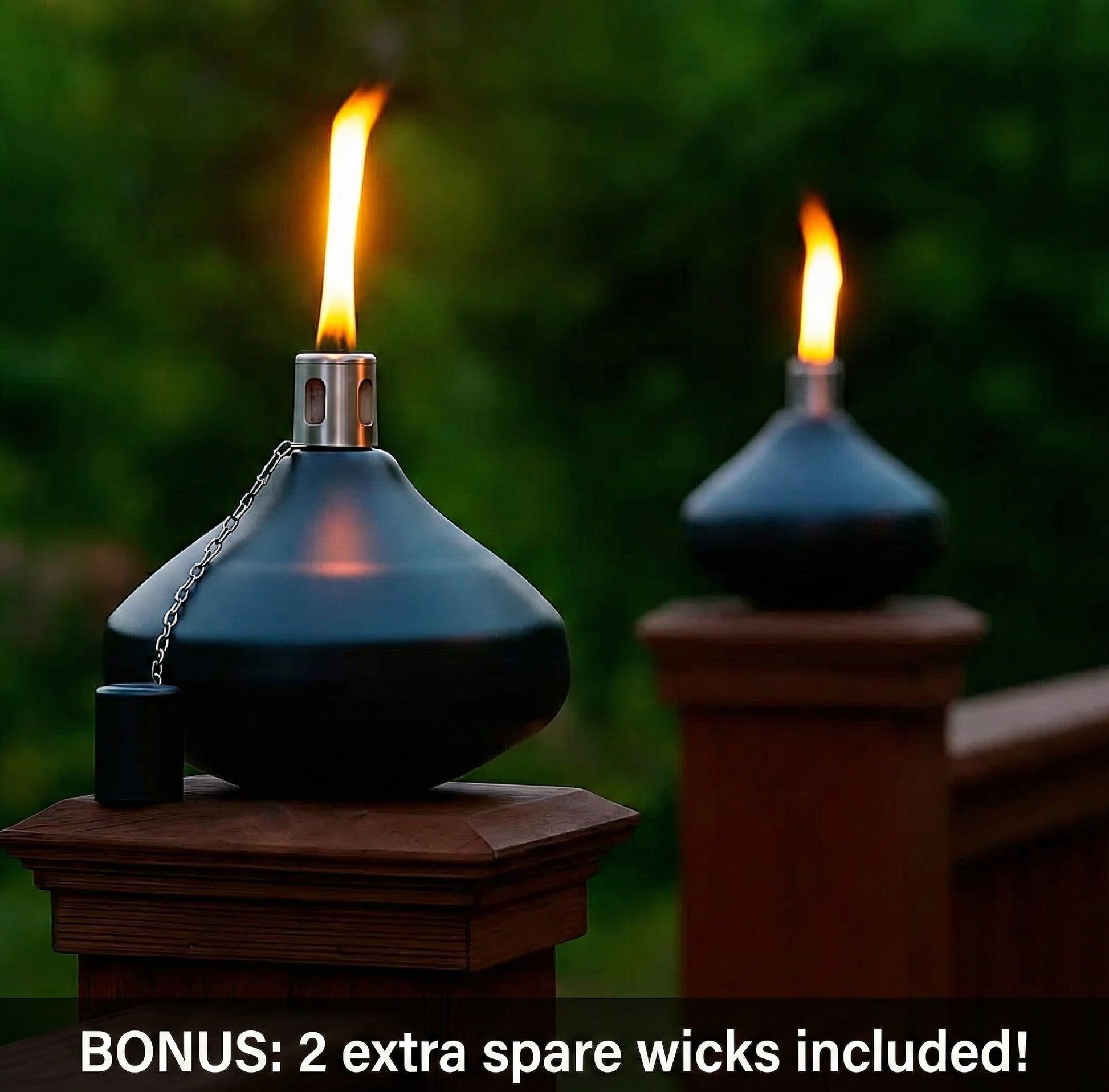 Citronella Torch Candles for Outdoor Patio and Deck - 30oz Large Table Top Stainless Steel Metal Burner Torches for Outside, Black Finish, Set of 4 - Black Finish 4 Count - PT05