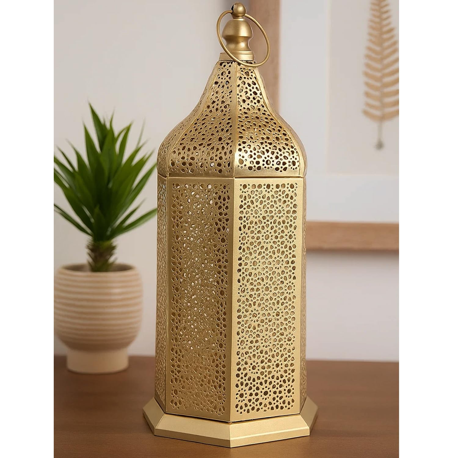 Tall Golden Moroccan Candle Lanterns | Case of 6 | Wholesale