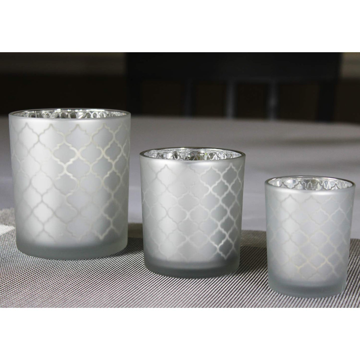 Glass Votive Tealight Candle Holders in Bulk for Table Centerpiece Wedding Decor, Frosted, 2.75" Tall, Set of 12 - Assorted Frosted Regular - PT04