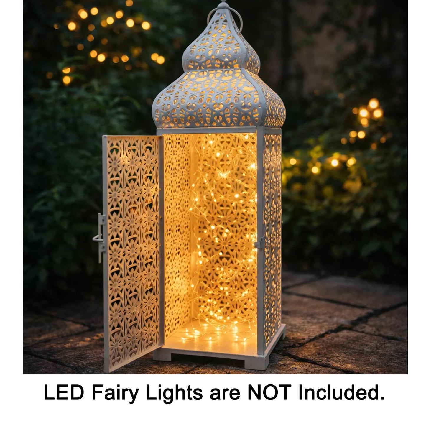 Temple Moroccan Lantern Lamp Decorative Candle Holders - White 22" - PT03