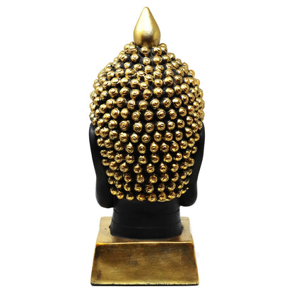 Buddha Head Statue for Home Decor or Outdoor, Gold, 13" Tall - Gold - PT07