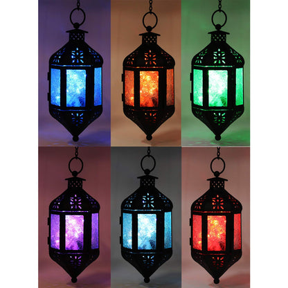 Decorative Lanterns with Color Changing LED Fairy Lights, Hanging - Hanging - Moroccan - MAIN