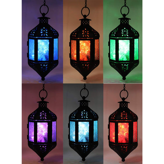 Decorative Lanterns with Color Changing LED Fairy Lights, Hanging - Hanging - Moroccan - MAIN