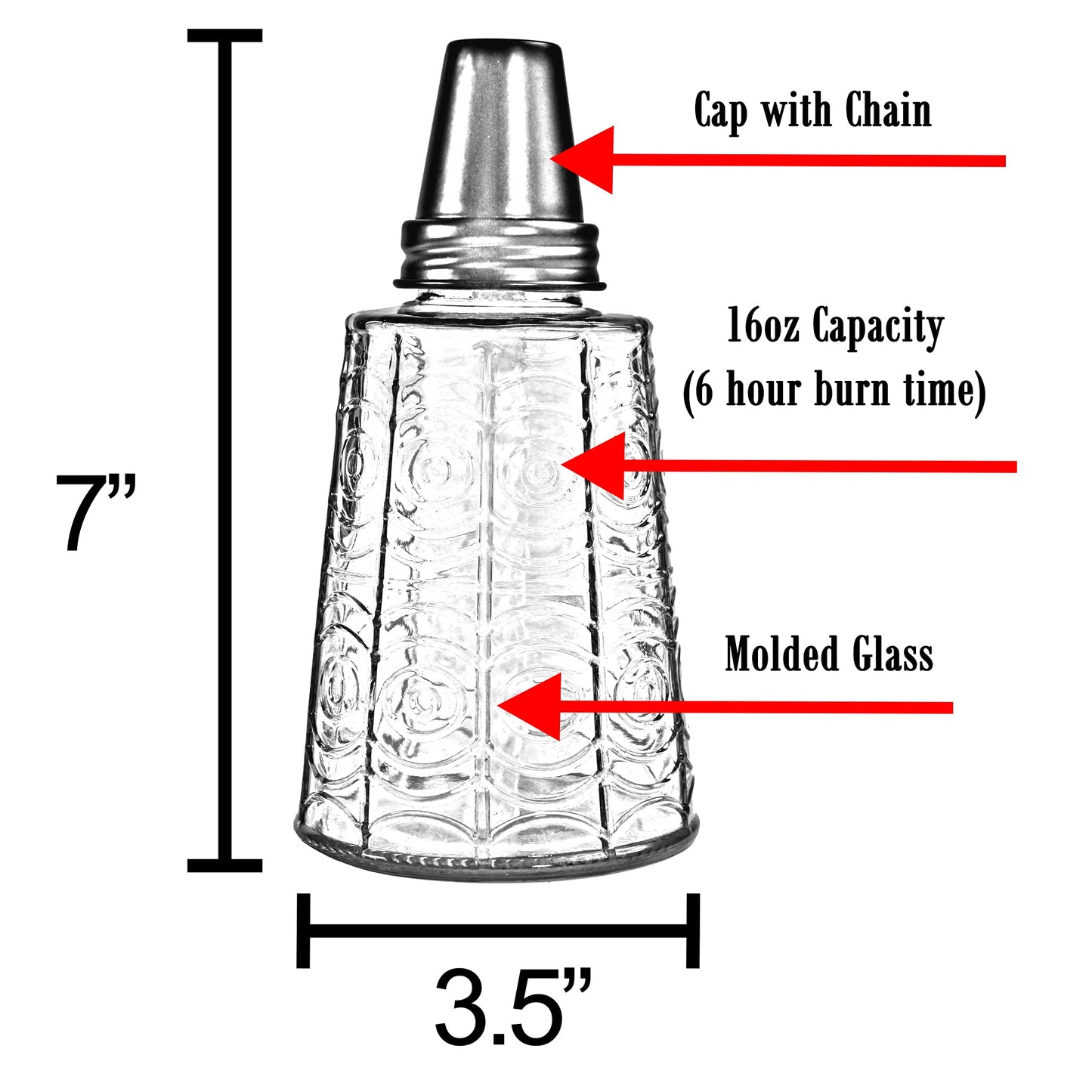 Citronella Table Top Torches for Outdoor Patio, 16oz Decorative Glass Torch Citronella Candles for Outside Deck, Garden, Parties, Set of 3, Assorted - Assorted - PT04