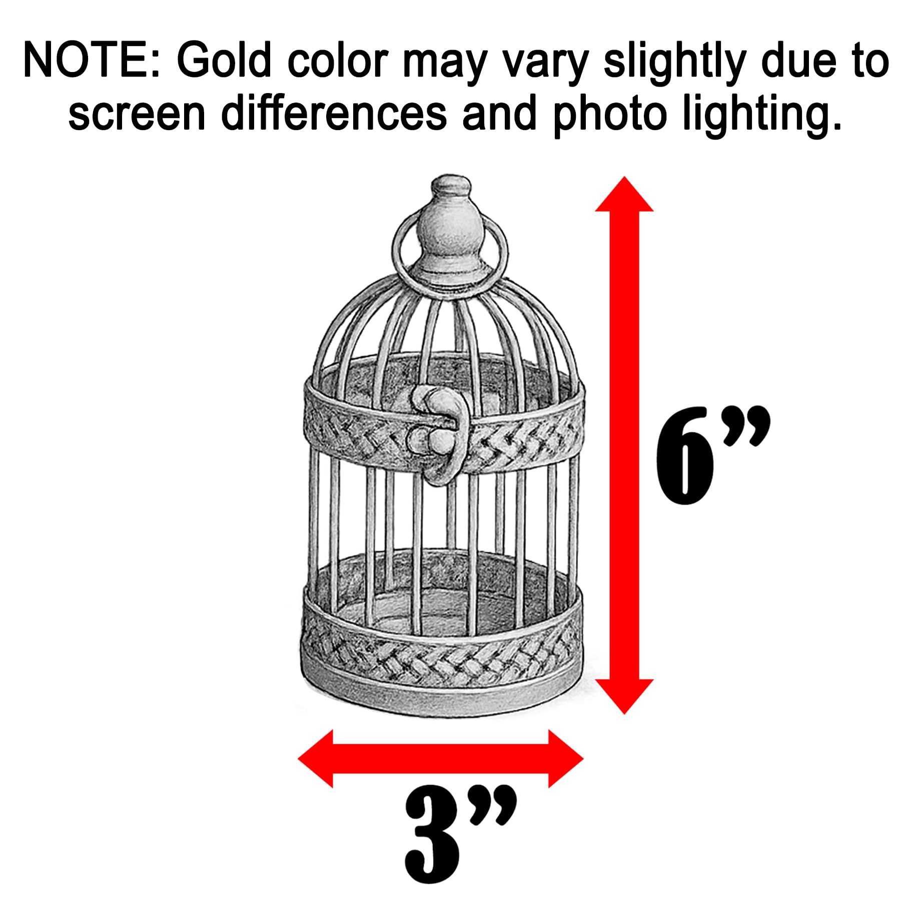 Birdcage Candle Lantern Set - Gold Small - PT08