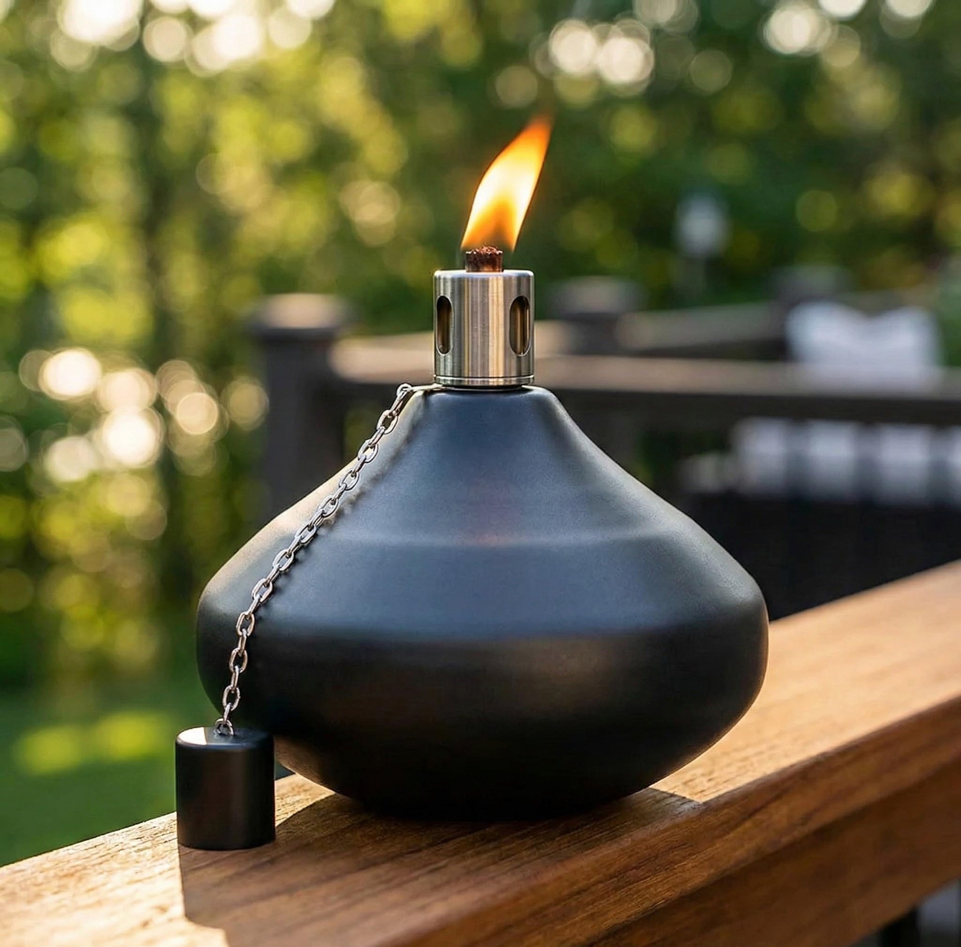 Citronella Torch Candles for Outdoor Patio and Deck - 30oz Large Table Top Stainless Steel Metal Burner Torches for Outside, Bronze Finish - Bronze Finish 1 Count - PT07
