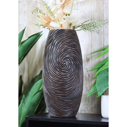 13" Tall Large Decorative European Style Flower Vase, Brown - Brown 13" - MAIN