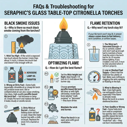 Citronella Table Top Torches for Outdoor Patio, 16oz Decorative Glass Torch Citronella Candles for Outside Deck, Garden, Parties, Set of 3, Blue/Amber/Green - Blue/Amber/Green - PT08