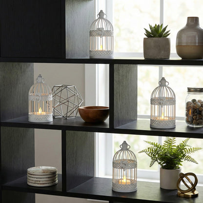 Birdcage Candle Lantern Set - White Small - PT07