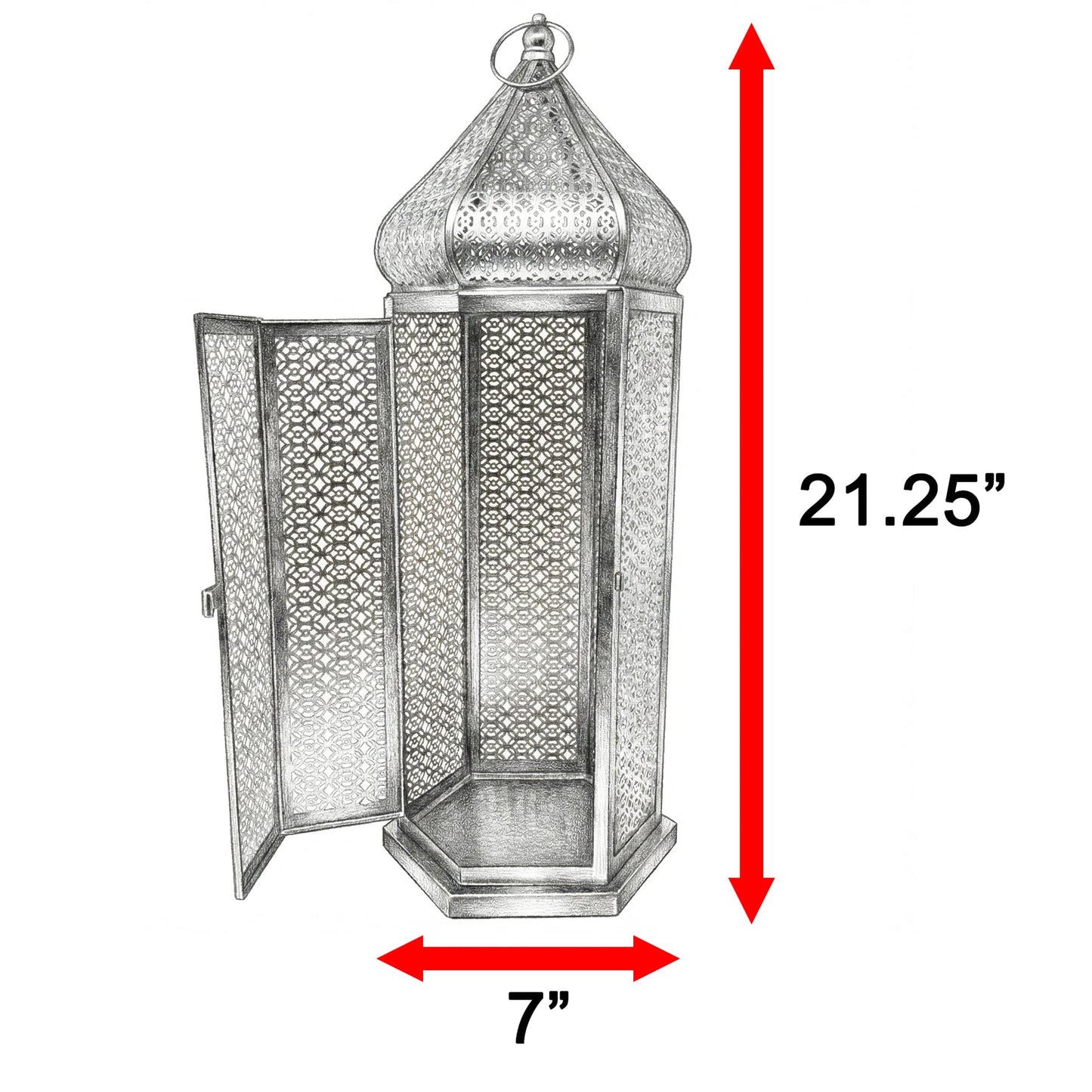 Tower Temple Moroccan Lantern Lamp Decorative Candle Holders - White Extra Large - PT04