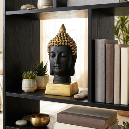 Buddha Head Statue for Home Decor or Outdoor, Gold, 13" Tall - Gold - PT05