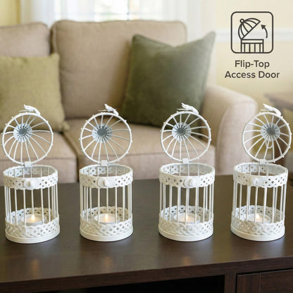 Birdcage Candle Lantern Set - White Small - PT08