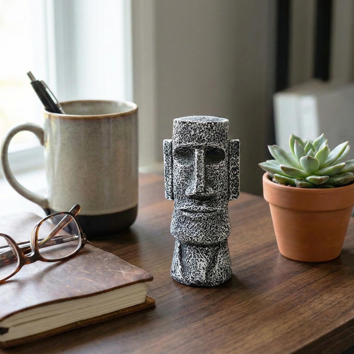 5" Tall Easter Island Moai Monolith Sculpture/Statue, Small - Charcoal Small - 5" - PT02