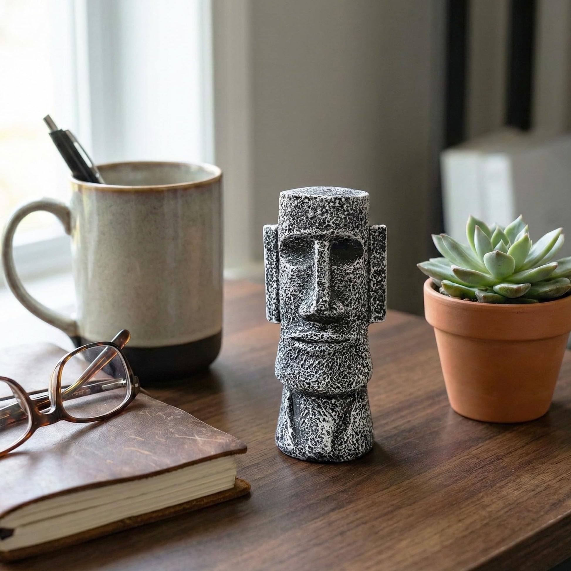 5" Tall Easter Island Moai Monolith Sculpture/Statue, Small - Charcoal Small - 5" - PT02