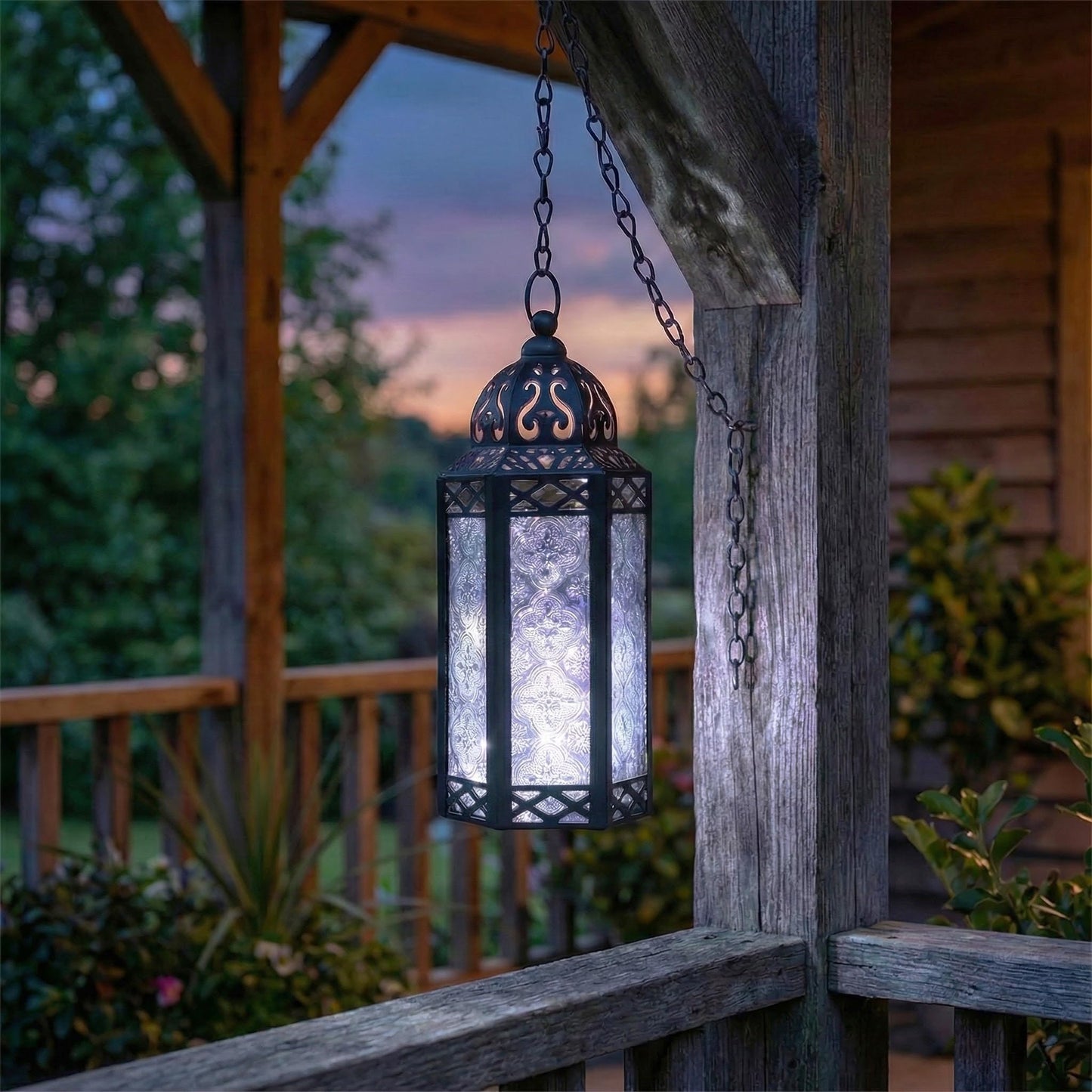 Metal Moroccan Decorative LED Fairy Lights Candle Lantern Holders for Indoor Home Fantasy Decor, Table Centerpieces, Outdoor Patio or Porch, Weddings, Medium - Clear Medium - PT07