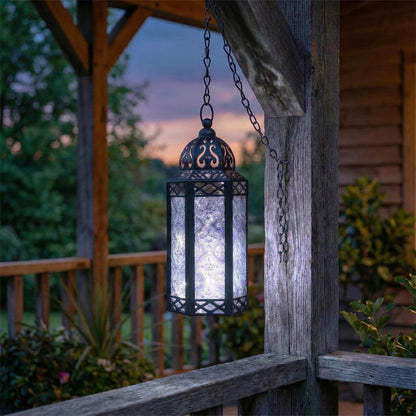 Metal Moroccan Decorative LED Fairy Lights Candle Lantern Holders for Indoor Home Fantasy Decor, Table Centerpieces, Outdoor Patio or Porch, Weddings, Medium - Clear Medium - PT07