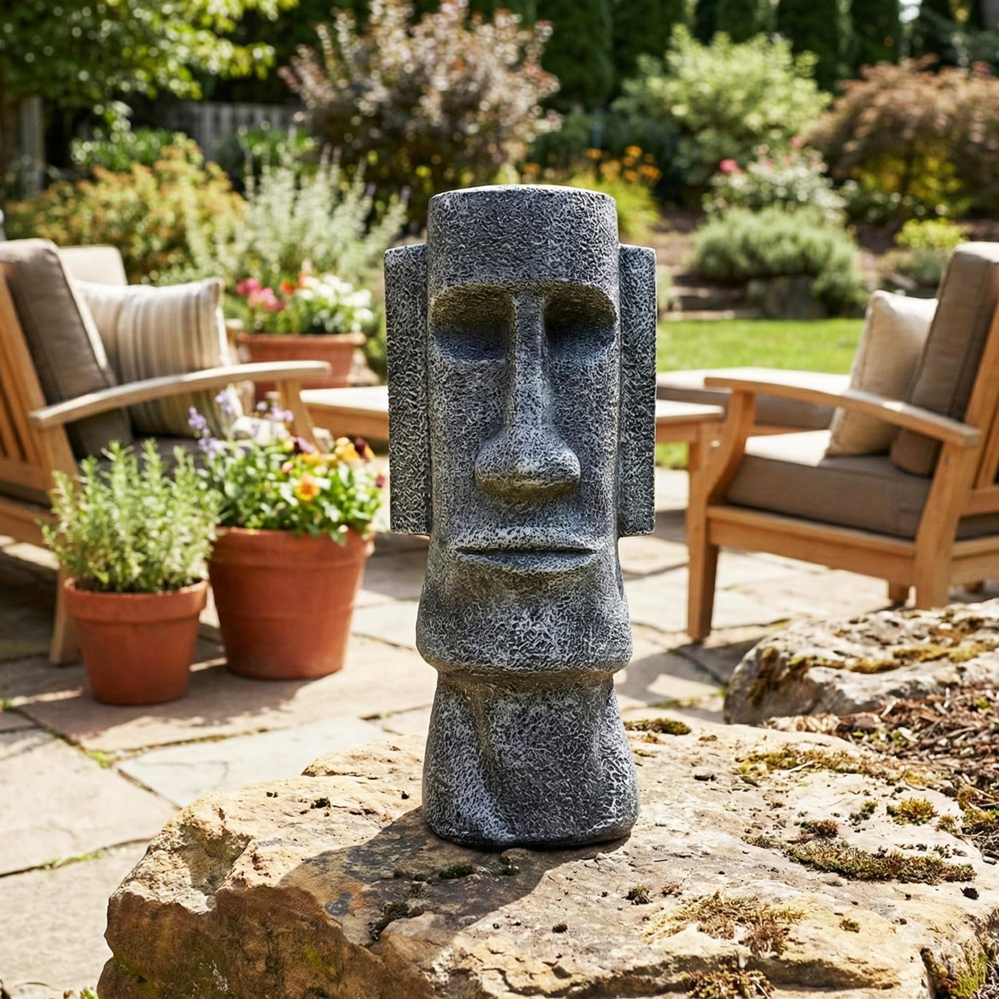 15" Tall Easter Island Moai Monolith Sculpture/Statue, Large - Charcoal Large - 15" - PT02