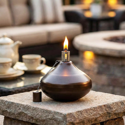 Citronella Torch Candles for Outdoor Patio and Deck - 30oz Large Table Top Stainless Steel Metal Burner Torches for Outside, Bronze Finish, Set of 4 - Bronze Finish 4 Count - PT08
