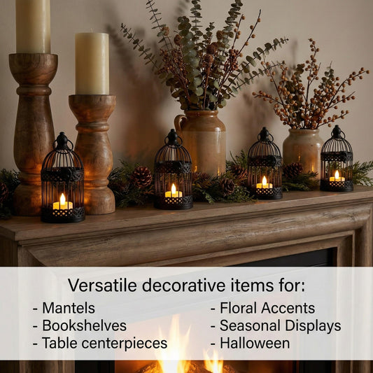 Birdcage Candle Lantern Set - Black Small - PT01