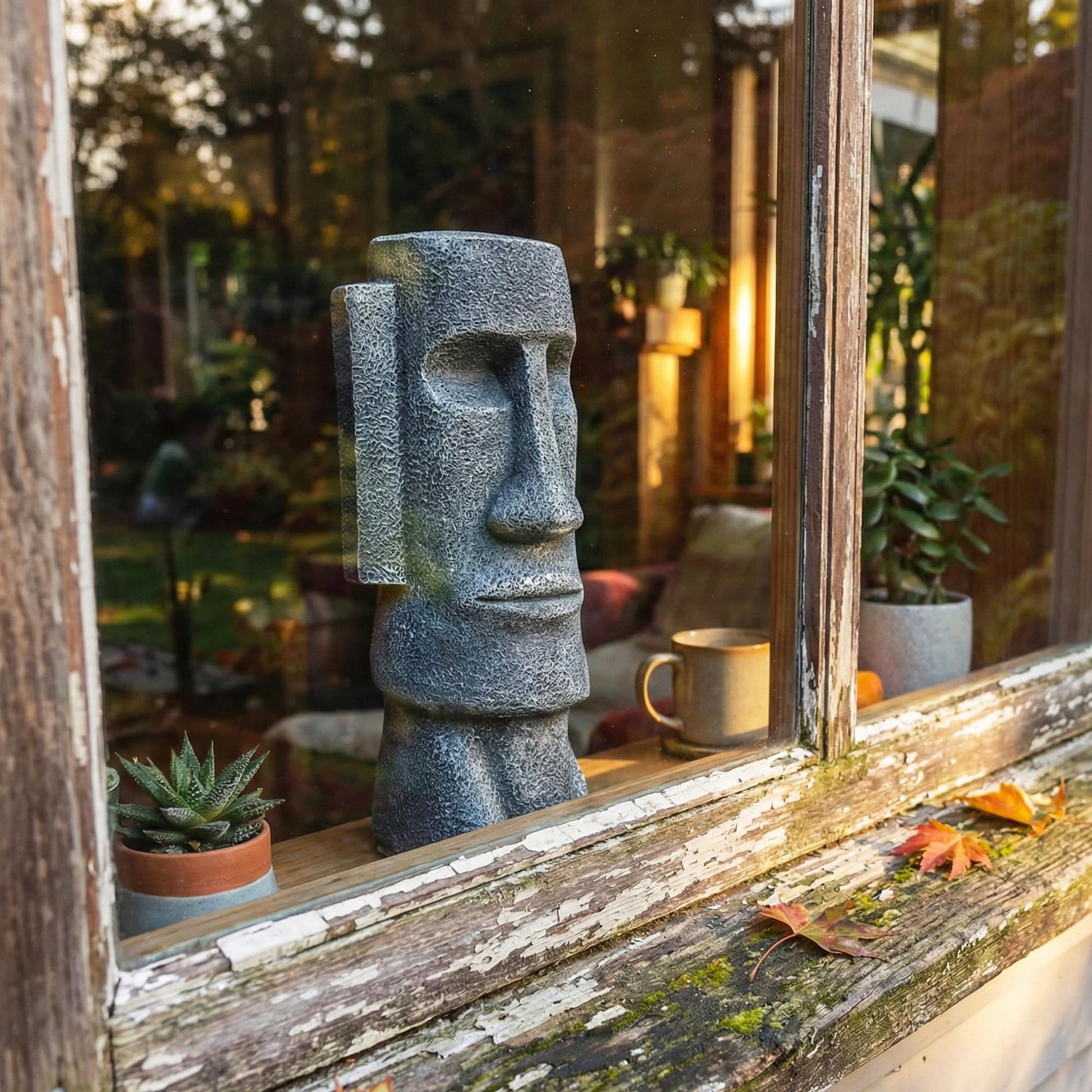 15" Tall Easter Island Moai Monolith Sculpture/Statue, Large - Charcoal Large - 15" - PT03