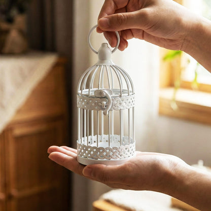 Birdcage Candle Lantern Set - White Small - PT02