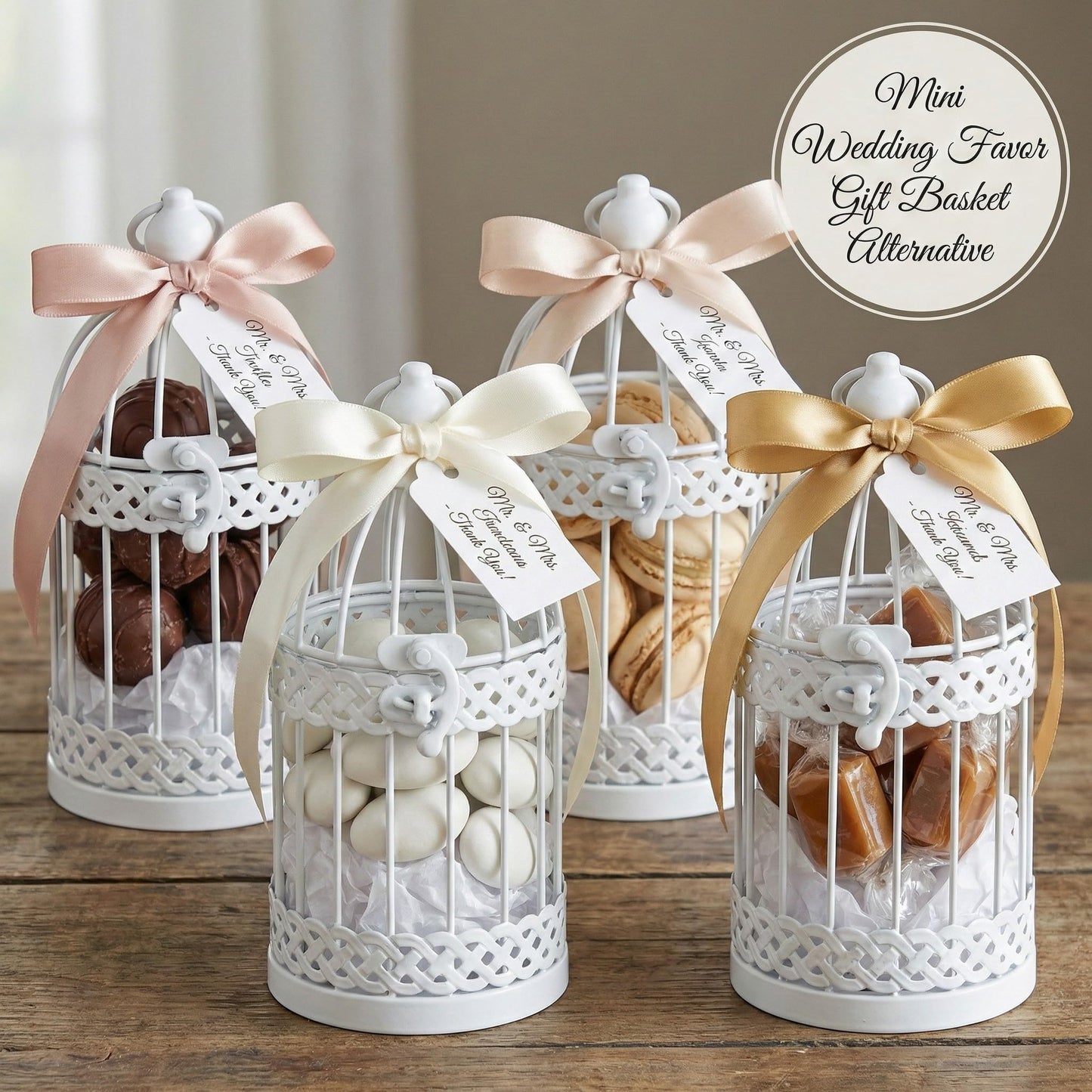 Birdcage Candle Lantern Set - White Small - PT06