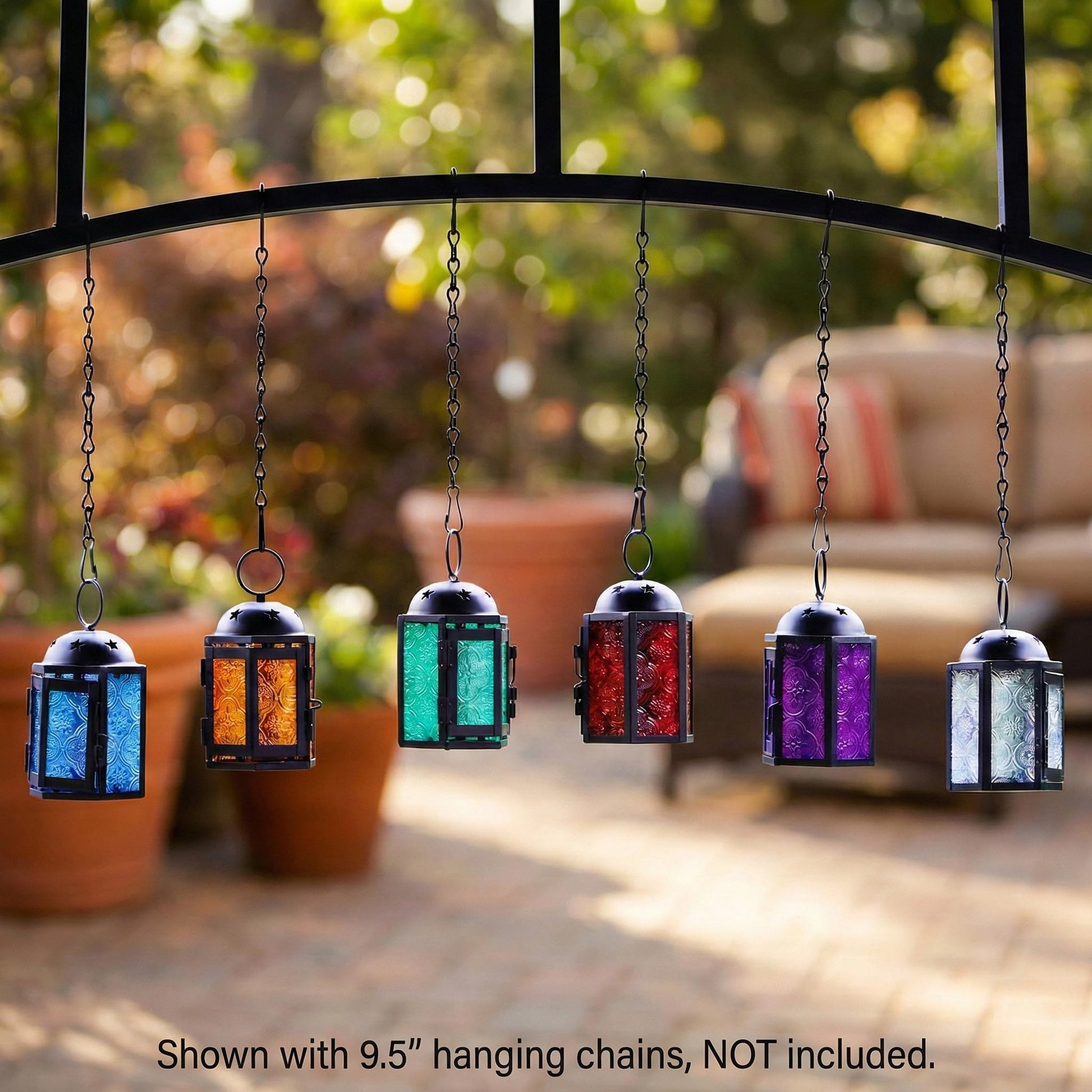 Mini Moroccan Tea Light Candle Holder Lanterns – 4.25" Small Decorative Lantern for Table or Hanging, Metal with Glass Panels – Ramadan, Wedding, Home Decor, As - Assorted Colors 6 - PT03